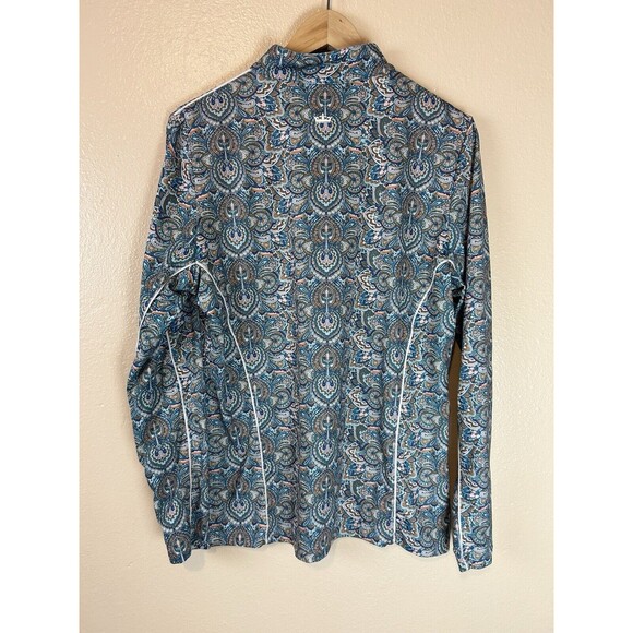 Peter Millar Blue Patterned Short Sleeve Top - Picture 3 of 4